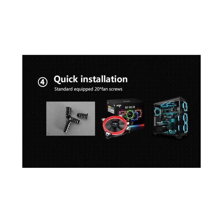 Вентилатори за компютър Aigo R3, 3бр.