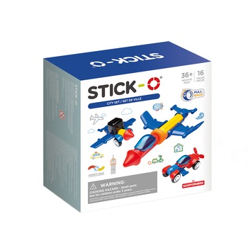 Set magnetic de construit Stick-O Vehicule, 16 piese Set magnetic de construit Stick-O Vehicule, 16 piese