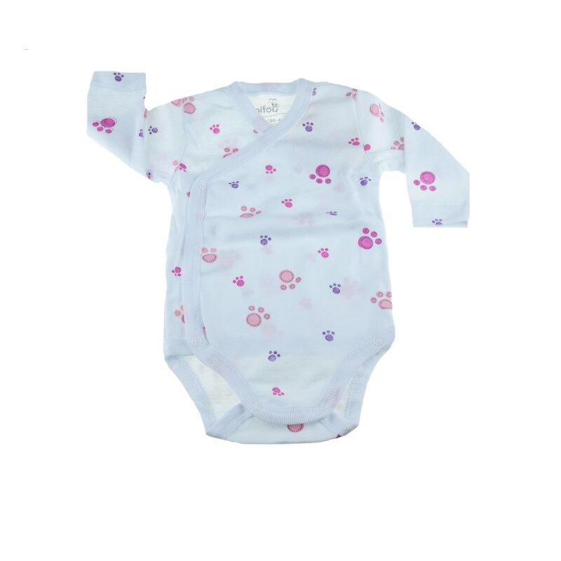 Body cu maneca lunga fete Pifou Model 10 ML M10ML-A2, Alb