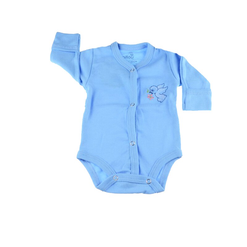 Body cu maneca lunga baieti Pifou Model 11 M11-AL, Albastru, 46-50