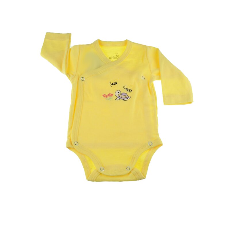 Body cu maneca lunga baieti Pifou Model 10 M10ML-GA, Galben