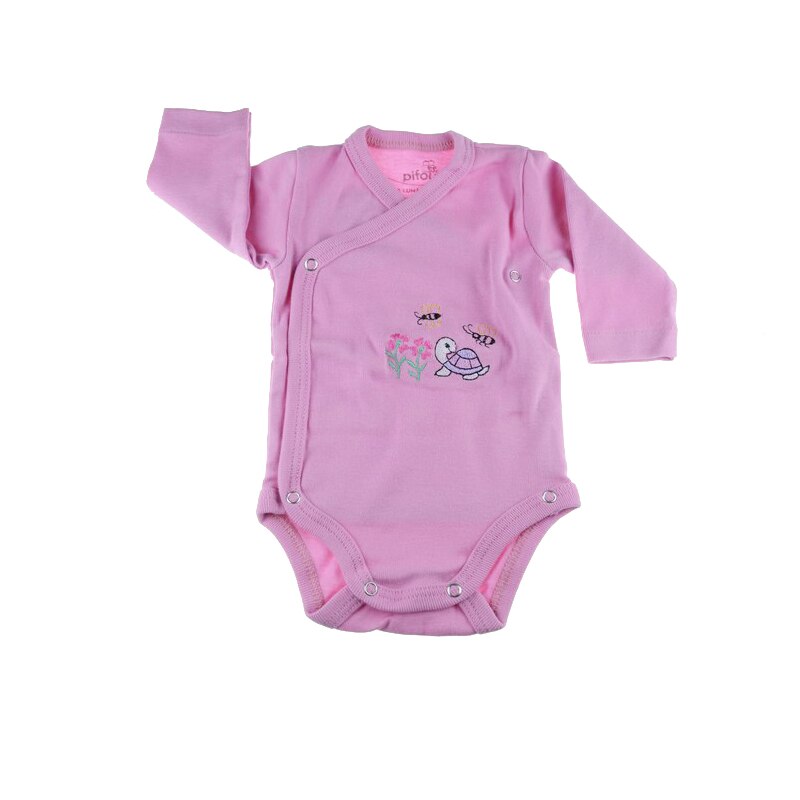 Body cu maneca lunga fete Pifou Model 10 M10ML-R, Roz