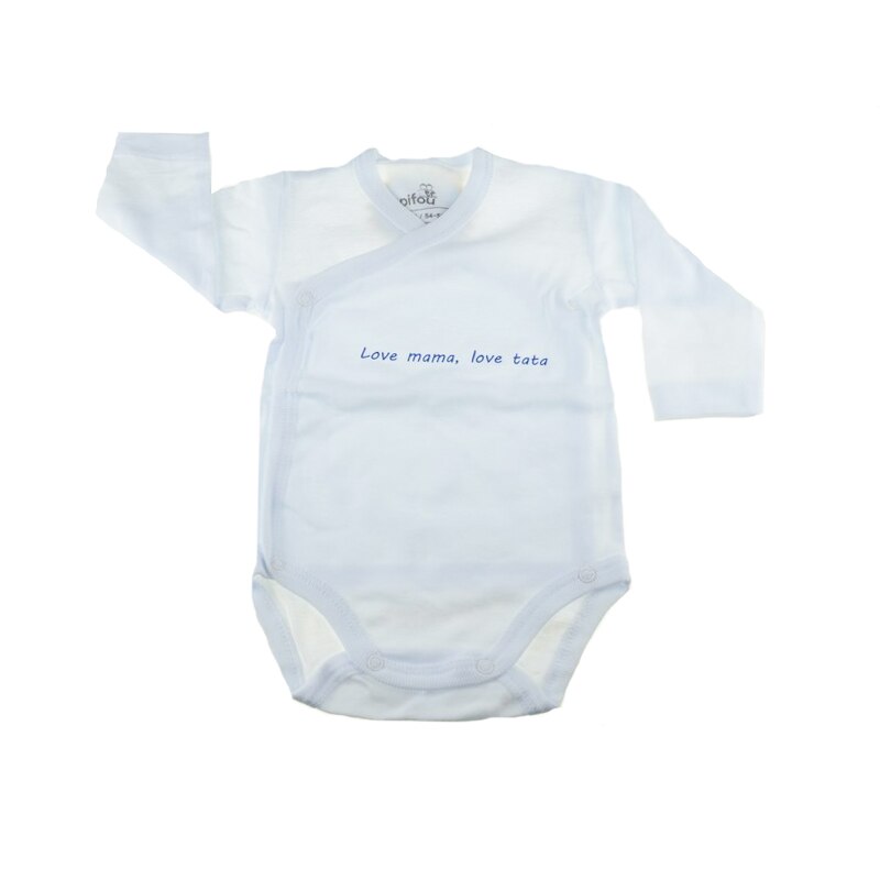 Body cu maneca lunga baieti Pifou Model 10 ML M10ML9-A, Alb, 56