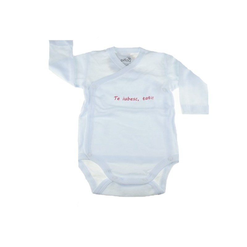 Body cu maneca lunga fete Pifou Model 10 ML M10ML6-A, Alb, 56