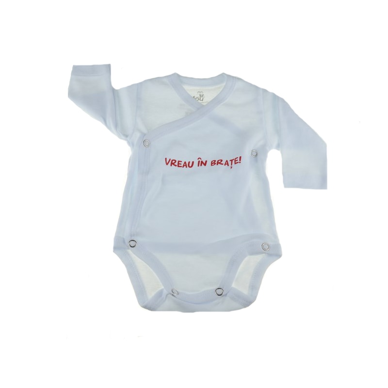 Body cu maneca lunga fete Pifou Model 10 ML M10ML3-A, Alb, 50