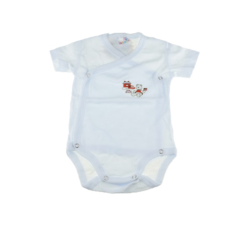 Body cu maneca scurta baieti Pifou Model 10 MS M10MS-8A, Alb, 56