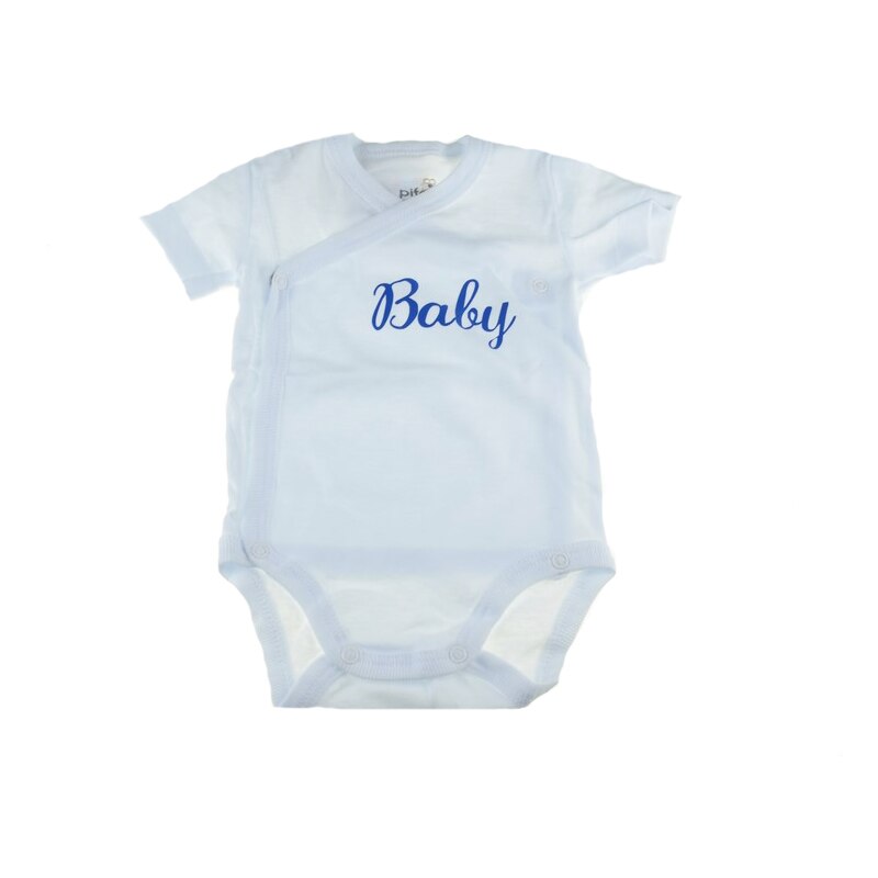 Body cu maneca scurta baieti Pifou Model 10 MS M10MS-7A, Alb, 56