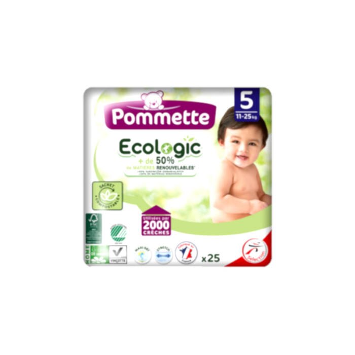 Scutece copii Pommette Ecologic Nr 5 Junior 11-25 kg 25buc