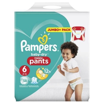 Chilotei copii PAMPERS Pants Nr 6 junior+ 16 kg+ 58 buc Chilotei copii PAMPERS Pants Nr 6 junior+ 16 kg+ 58 buc