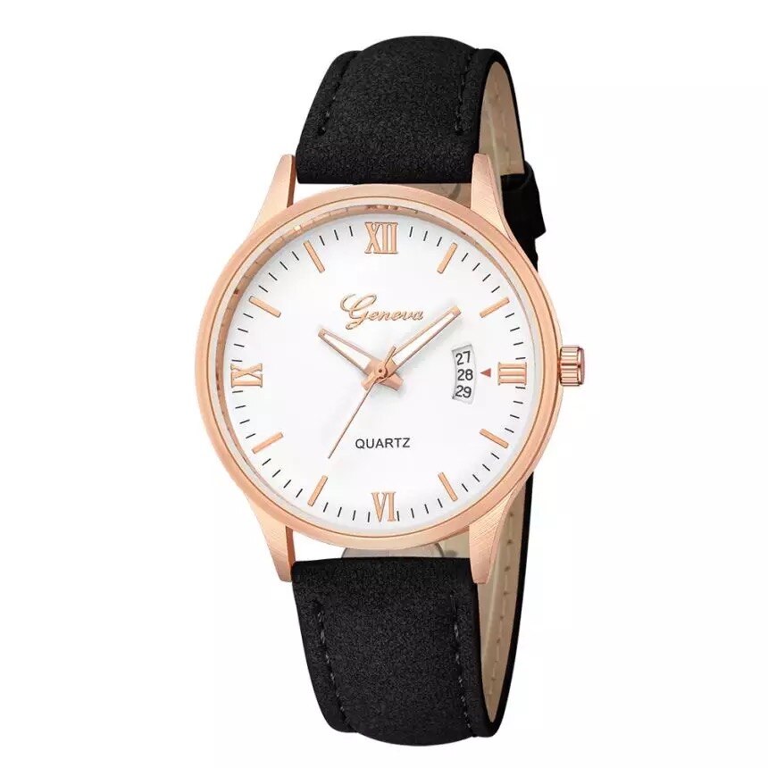 Ceas barbatesc casual Geneva G102-2 curea piele, afisaj analogic