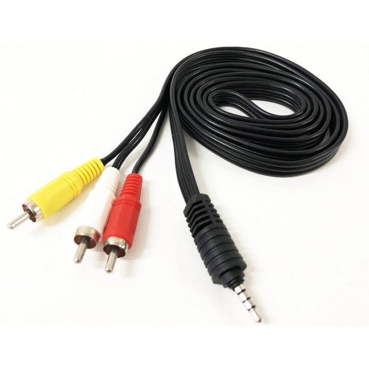 Кабел Стерео жак на 3 чинча Digital One SP00110, 1.5 м., Kачествен, Cable 3.5mm-M/3X RCA-M