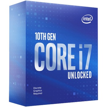 Procesor Intel® Core™ i7-10700KF Comet Lake, 3.8GHz, 16MB, fara grafica integrata, Socket 1200 Procesor Intel® Core™ i7-10700KF Comet Lake, 3.8GHz, 16MB, fara grafica integrata, Socket 1200