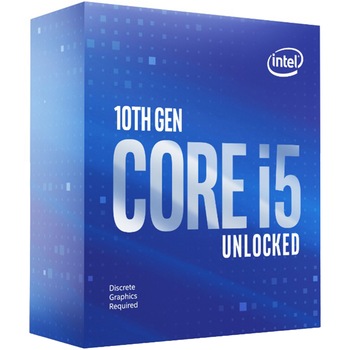 Procesor Intel® Core™ i5-10600KF Comet Lake, 4.1GHz, 12MB, fara grafica integrata, Socket 1200 Procesor Intel® Core™ i5-10600KF Comet Lake, 4.1GHz, 12MB, fara grafica integrata, Socket 1200