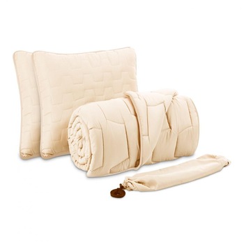 Set pilota 140x200 cm + perna 50x70 cm crem Set pilota 140x200 cm + perna 50x70 cm crem