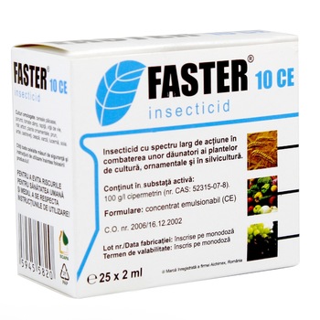Insecticid Faster 10 CE, 10 ml (5x2ml) Insecticid Faster 10 CE, 10 ml (5x2ml)