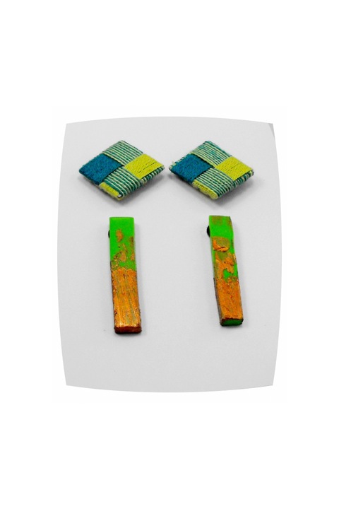 Set cercei handmade M7, 2 perechi/set, Verde