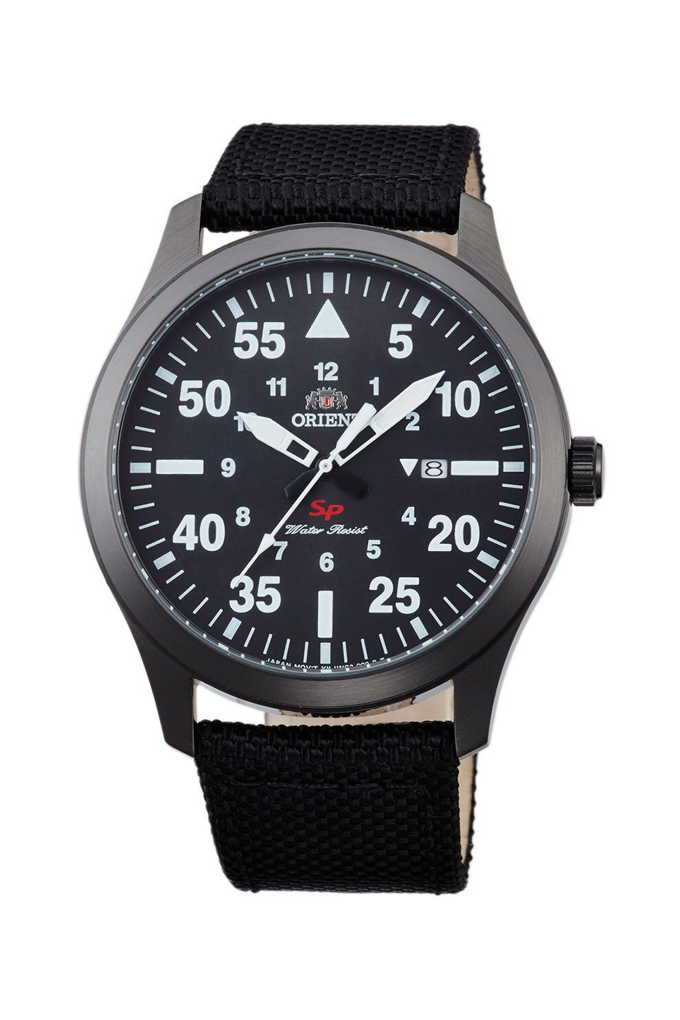 ORIENT, Ceas quartz cu o curea de piele, Negru/Argintiu inchis