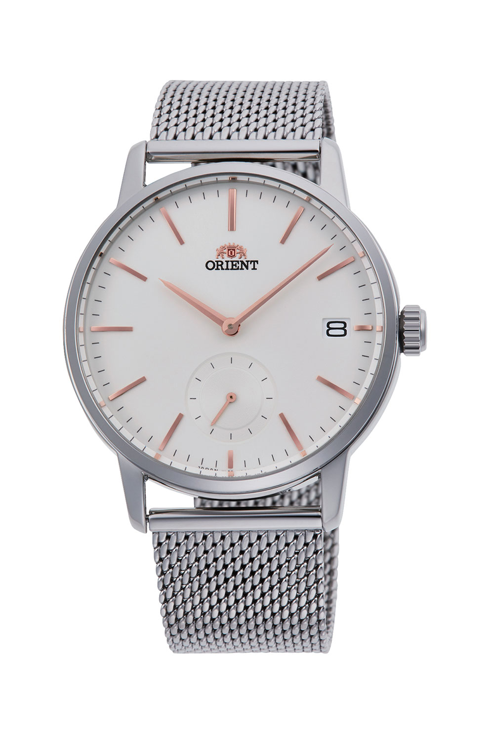 ORIENT, Ceas unisex din otel inoxidabil cu bratara cu model plasa, Argintiu