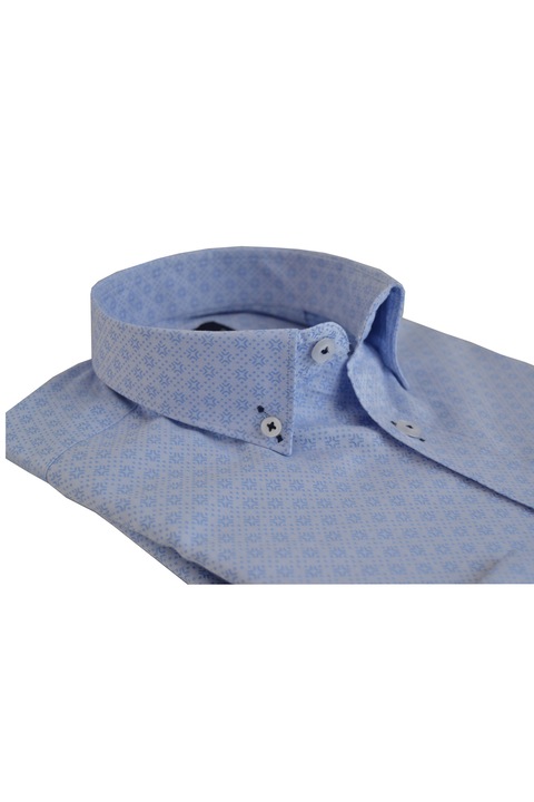 Camasa, Newtone, guler fixat cu nasturi, model cu motive geometrice