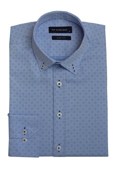 Camasa, Newtone, guler fixat cu nasturi, model cu motive geometrice Camasa, Newtone, guler fixat cu nasturi, model cu motive geometrice