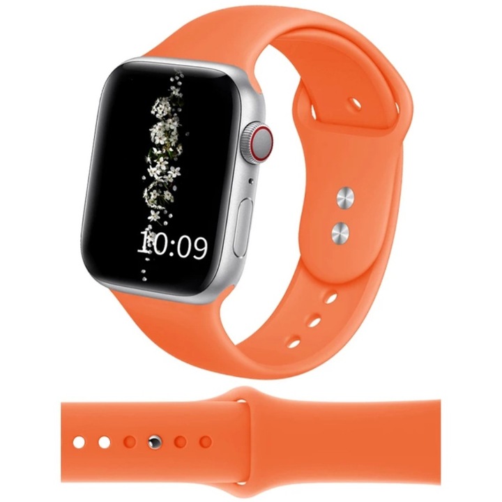 Szilikon szíj Smart Pulse, Apple Watchhoz, 4/5 sorozat, 44 mm, narancssárga színű