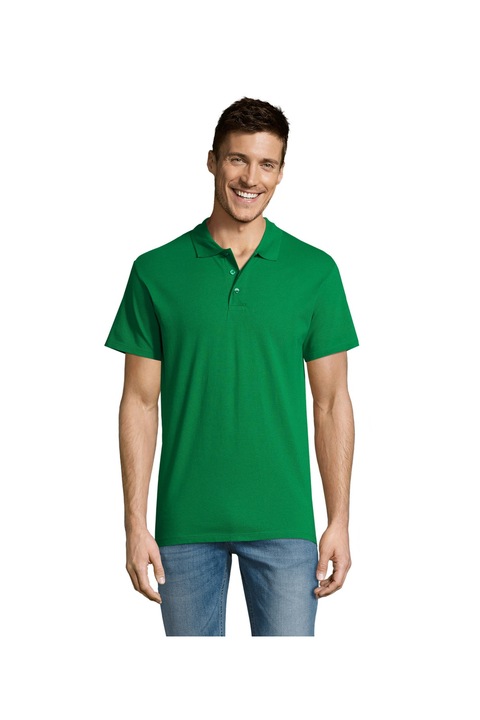 Tricou polo pique barbati, Sol's, Verde