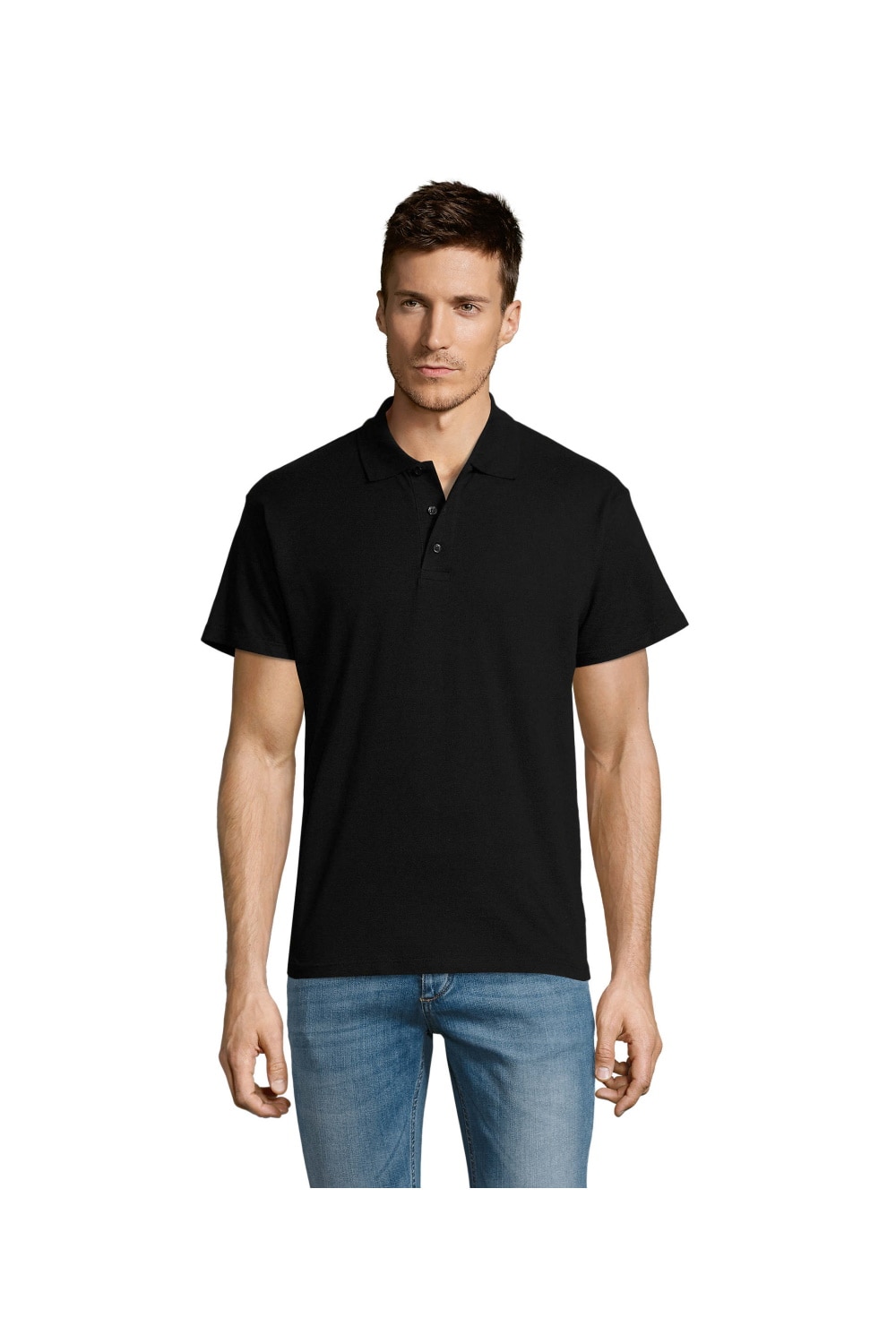 Tricou polo pique barbati, Sol's, Negru