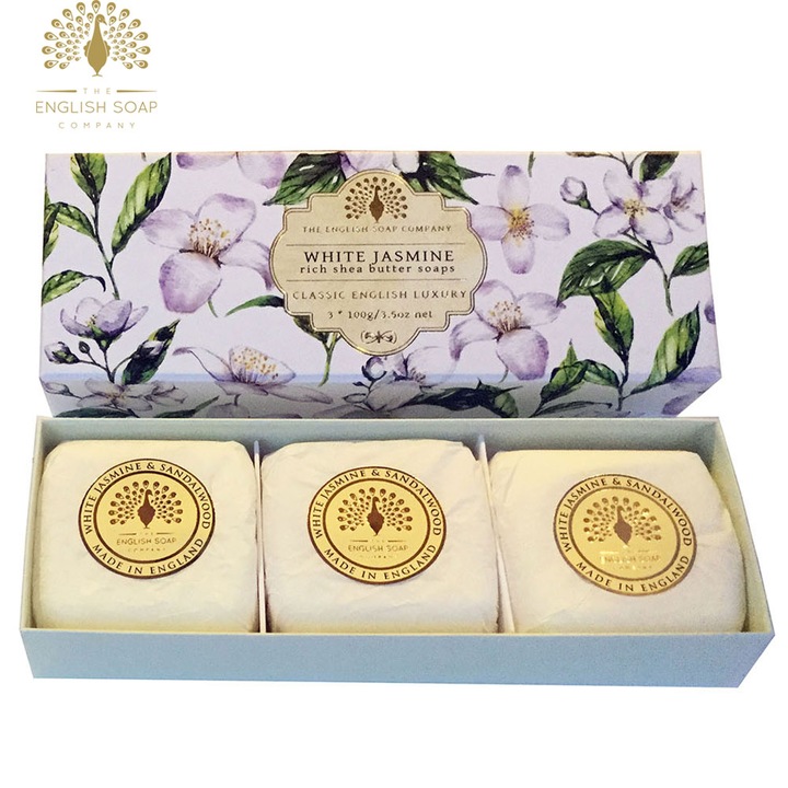 Растителни сапуни English Soap Company, Бял Жасмин, кутия 3х100 гр