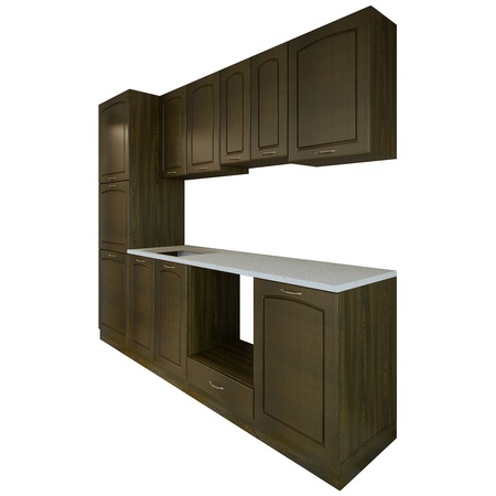 Set Bucatarie Irim Anthony, 250x60x223 cm, MDF, Wenge