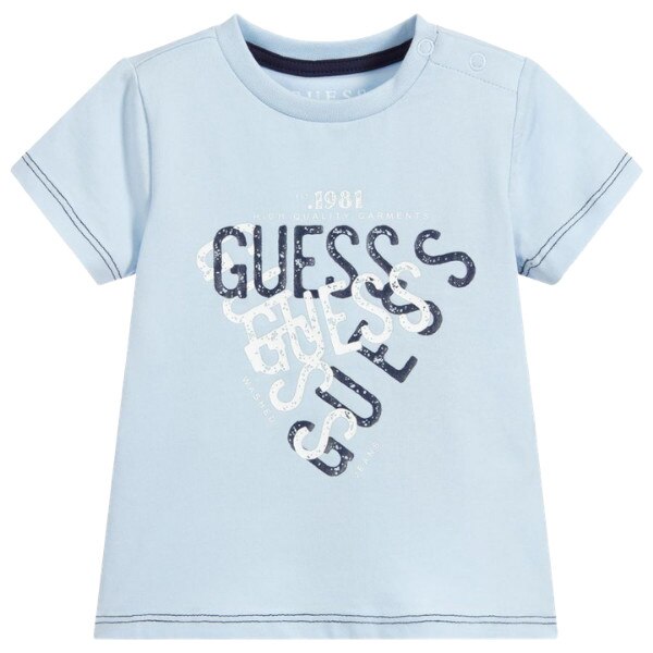 Tricou baieti Guess, 12 luni, bleu cu model