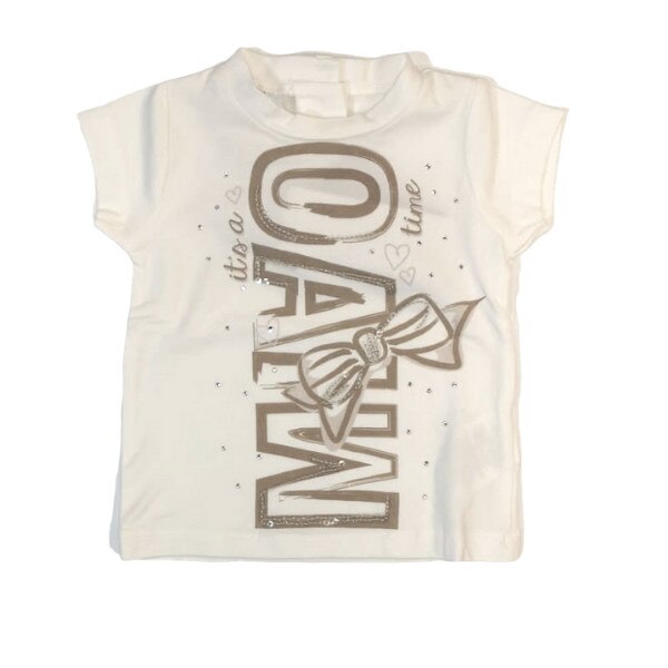 Tricou fete iDO, 36 luni, alb cu imprimeu text