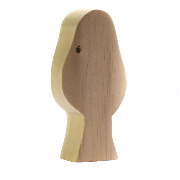 Figurina BumbuToys Copac Par din lemn, culoare natur, pentru pictat, 7 cm