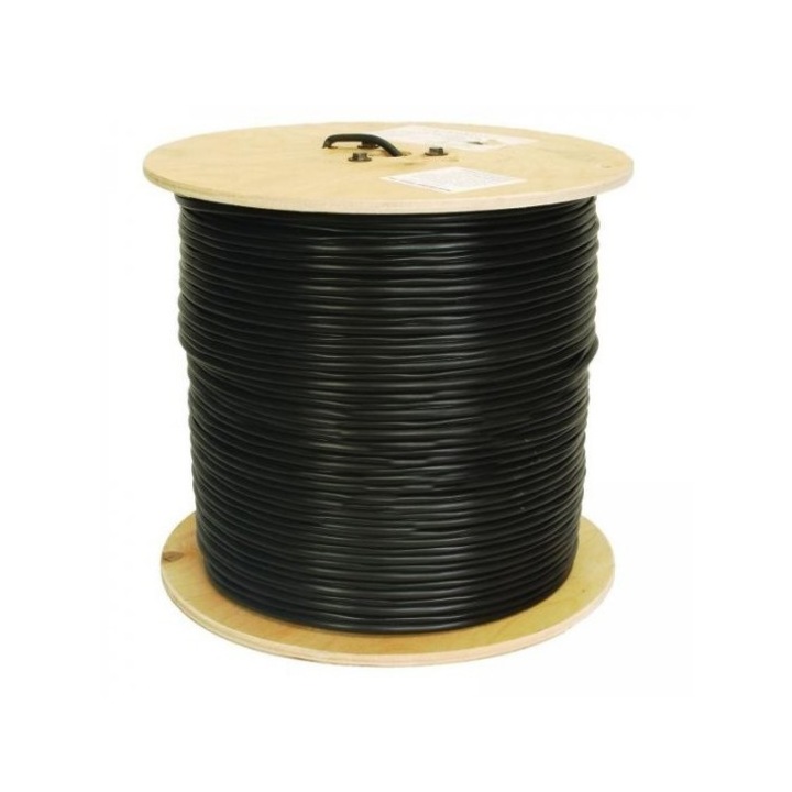 Cablu coaxial RG6 negru 32x0.12mm 1mm CCA 100m