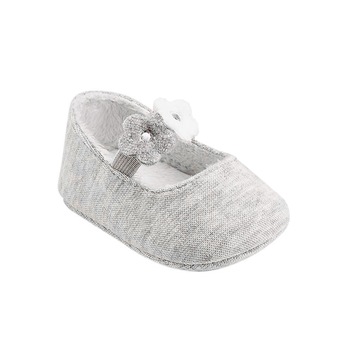 Balerini, Mayoral, cu floricele, bebe fetita, gri, marimea 15 Balerini, Mayoral, cu floricele, bebe fetita, gri, marimea 15