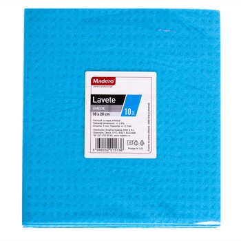 Lavete Umede Albastre Madero 10 Buc., 18X20 Cm Lavete Umede Albastre Madero 10 Buc., 18X20 Cm