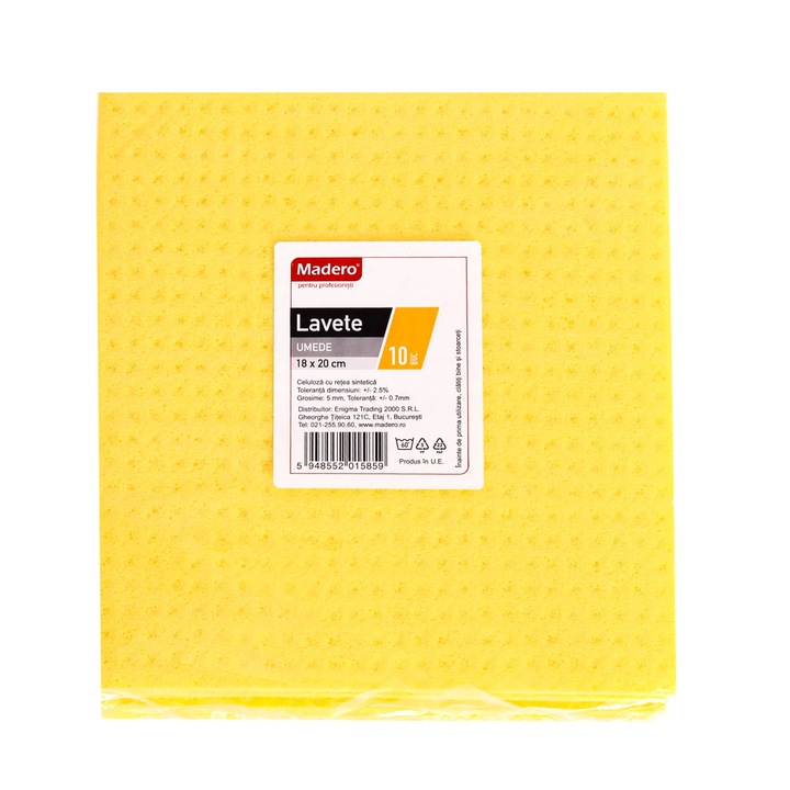 Lavete Umede Galbene Madero 10 Buc., 18X20 Cm