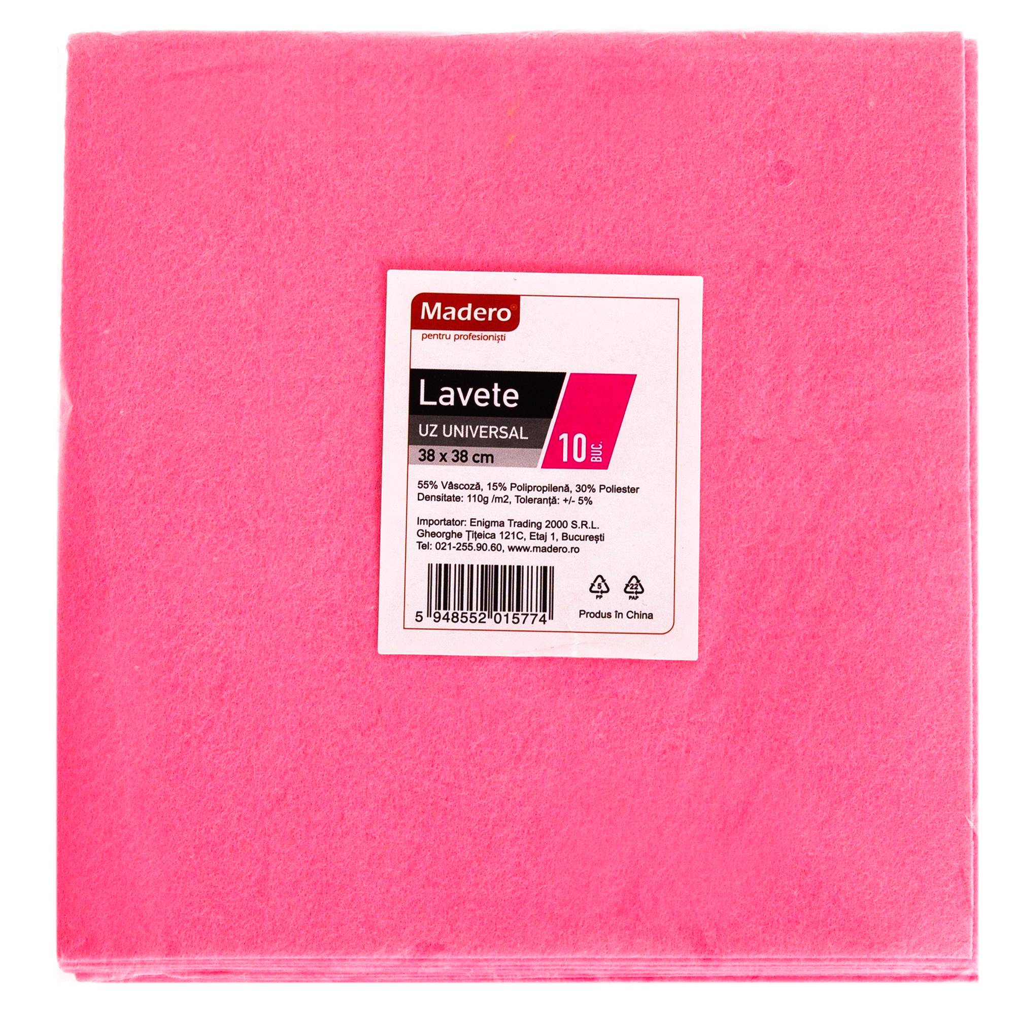 Lavete Uz Universal Roz Madero, 10Buc/Set