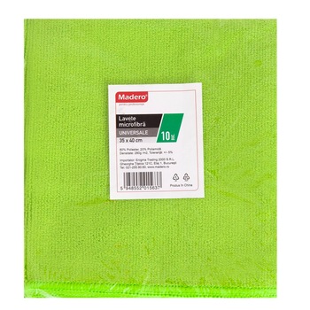 Lavete Microfibra Universale Verzi Madero, 10/Set Lavete Microfibra Universale Verzi Madero, 10/Set