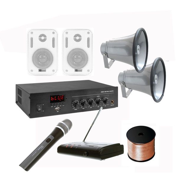 Sistem Sonorizare P.Dynamics Biserica 9 cu Microfon Wireless, Bluetooth 45W