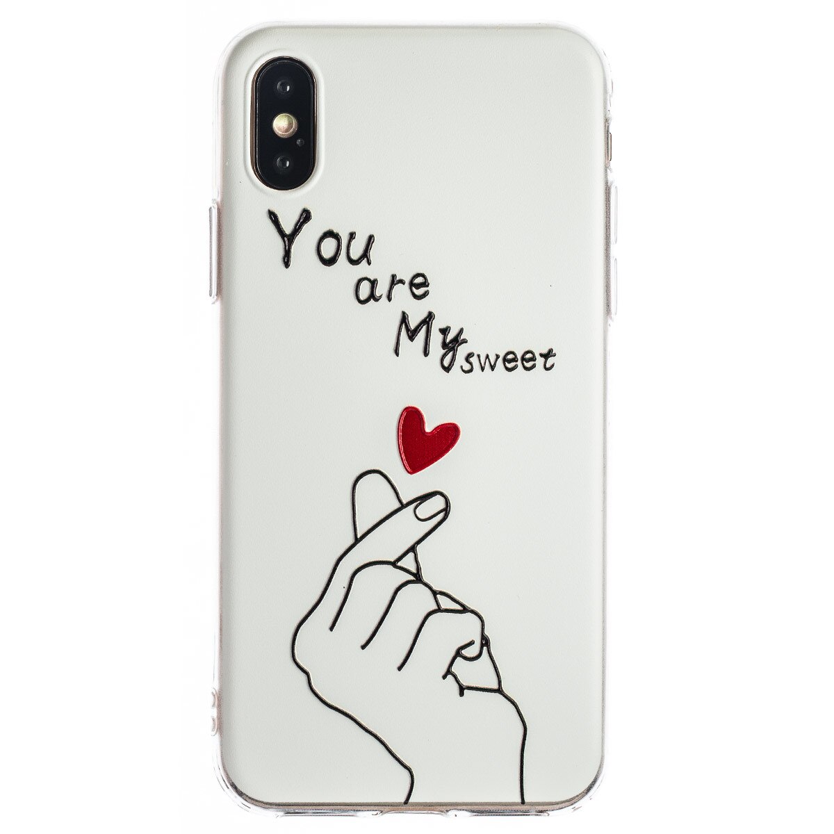 Husa Fashion iPhone X/XS, White My Sweet