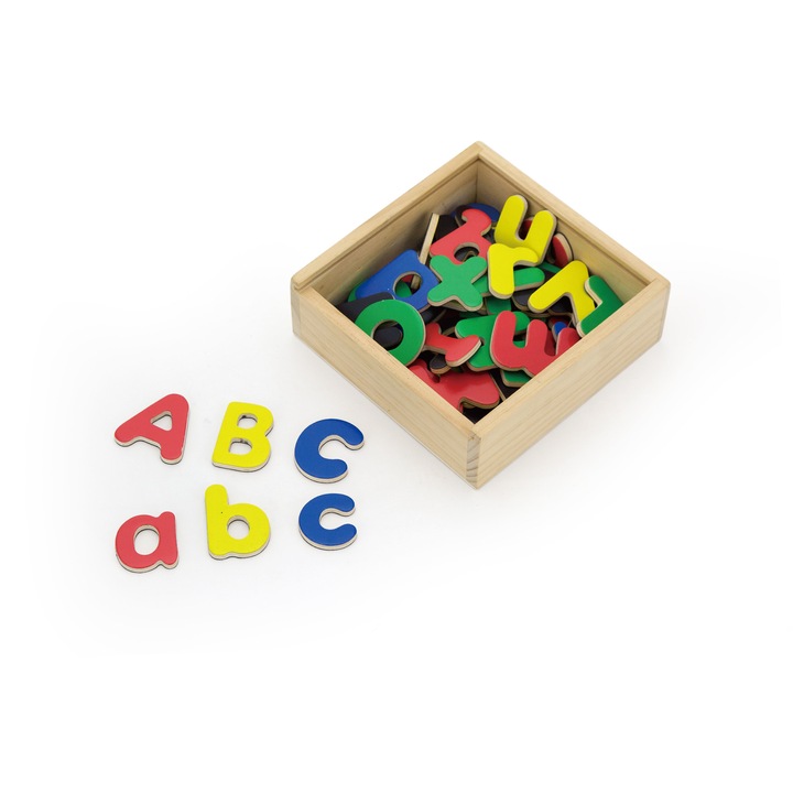 Set litere magnetice, Viga, lemn, 52 piese