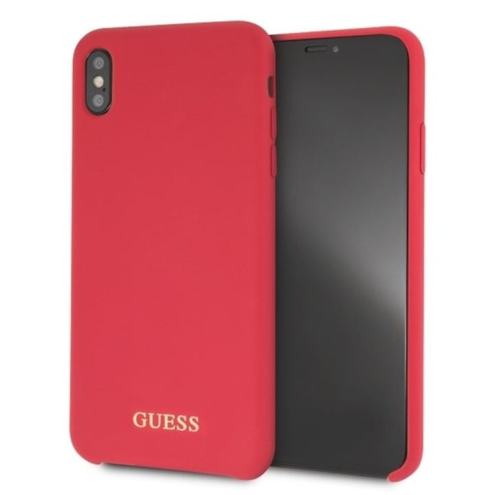 Guess GUHCI65LSGLRE iPhone Xs Max piros / piros kemény tok Szilikon tok telefon tok hátlap