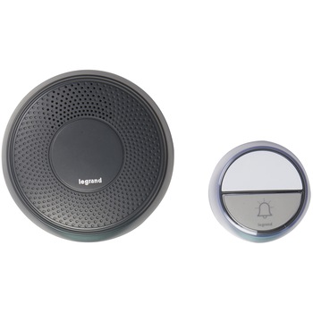 Sonerie wireless Legrand Comfort, 15 tonuri, 75 Db, 1.5V, IP44/IP20, 100m, Antracit Sonerie wireless Legrand Comfort, 15 tonuri, 75 Db, 1.5V, IP44/IP20, 100m, Antracit