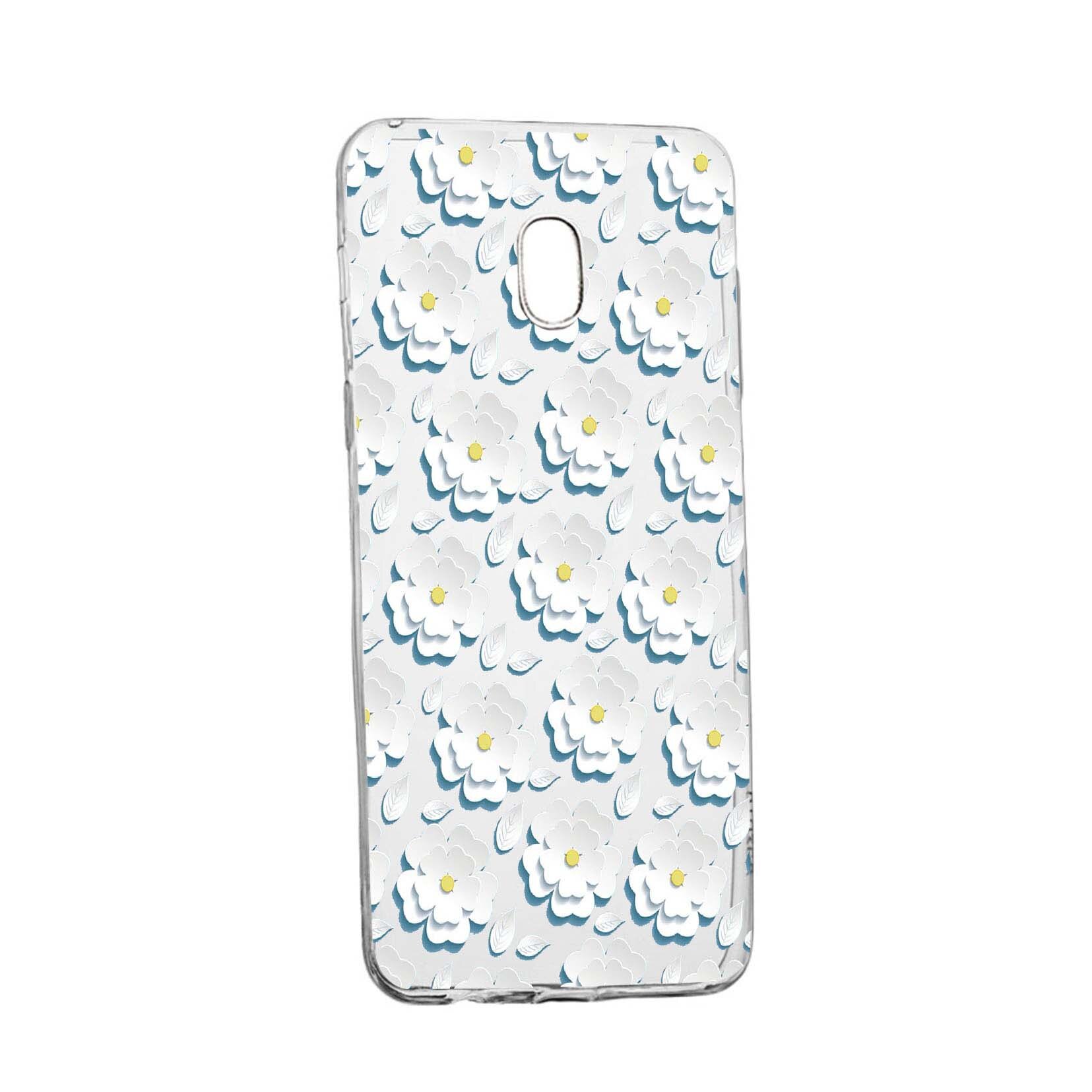 Husa Daisy - White Flower, pentru Samsung Galaxy J3 2017, rezistenta la uzura, anti-alunecare, din silicon Premium, 683