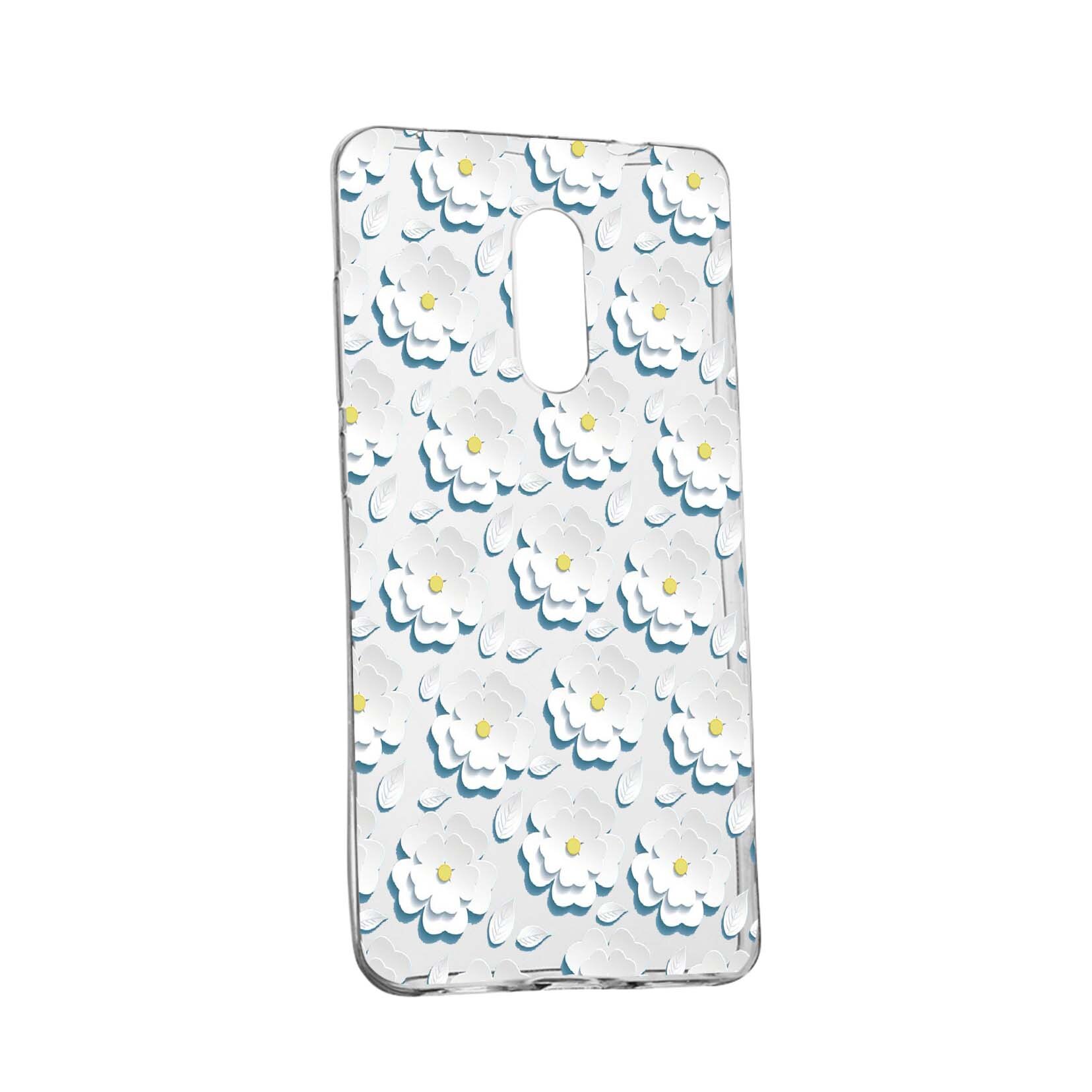 Husa Daisy - White Flower, pentru Nokia 7.1 Plus, rezistenta la uzura, anti-alunecare, din silicon Premium, 683