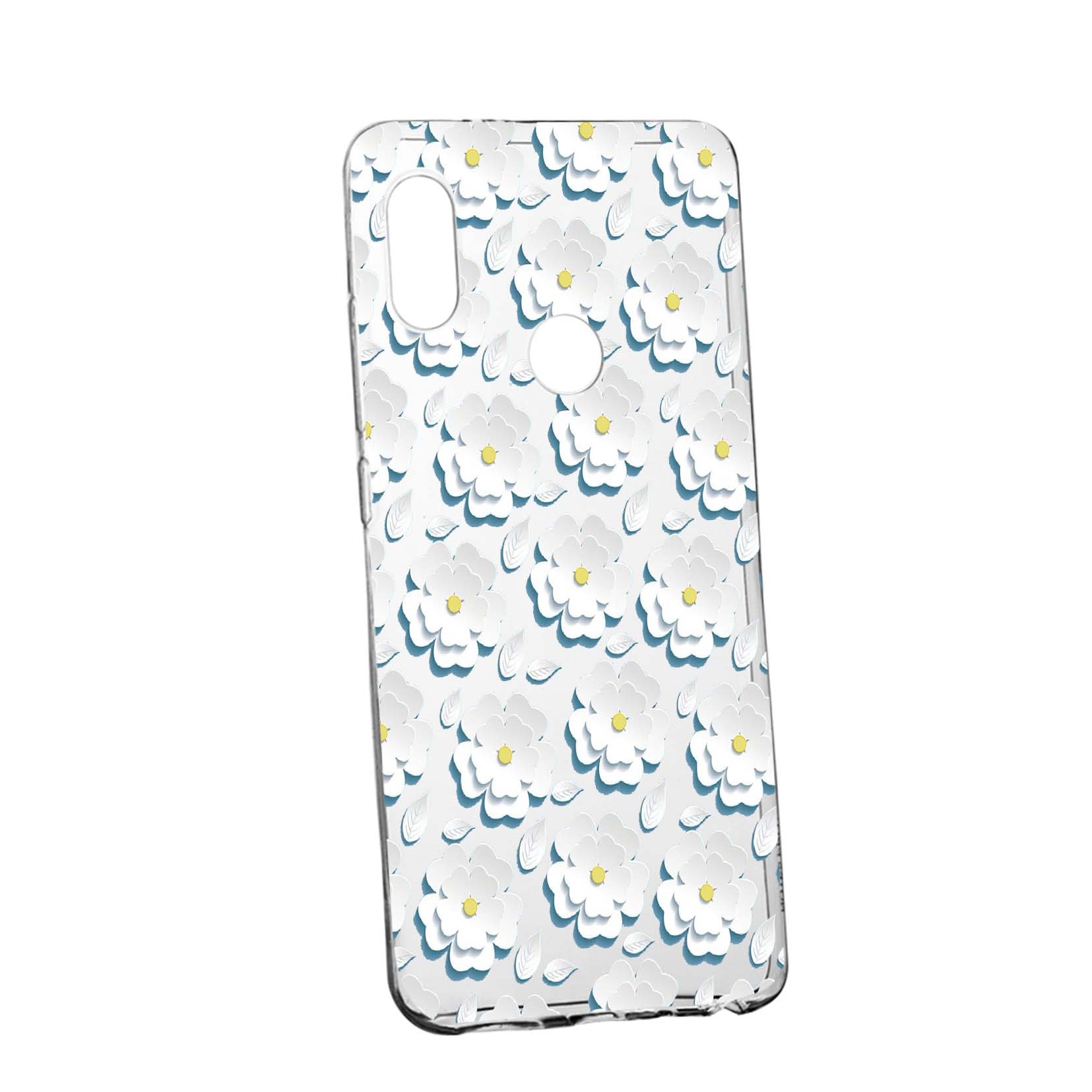 Husa Daisy - White Flower, pentru Huawei Y6 2019, rezistenta la uzura, anti-alunecare, din silicon Premium, 683