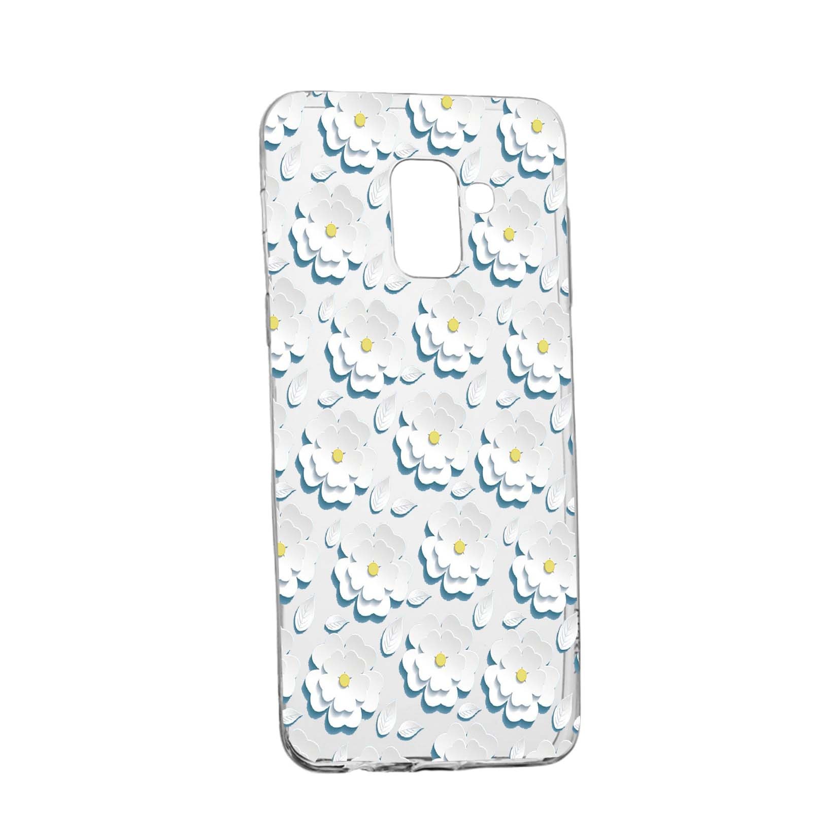 Husa Daisy - White Flower, pentru Samsung Galaxy Galaxy A6 Plus / J8 2018, rezistenta la uzura, anti-alunecare, din silicon Premium, 683
