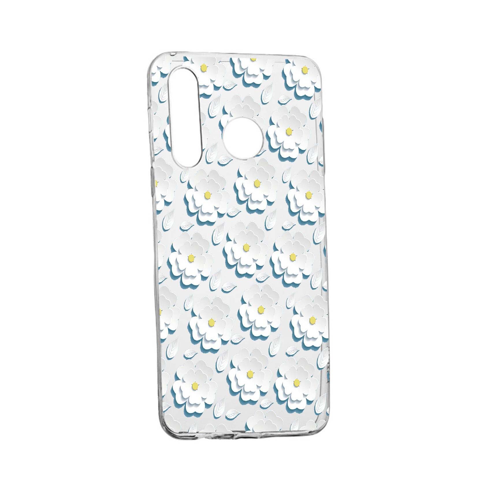 Husa Daisy - White Flower, pentru Samsung Galaxy A60, rezistenta la uzura, anti-alunecare, din silicon Premium, 683
