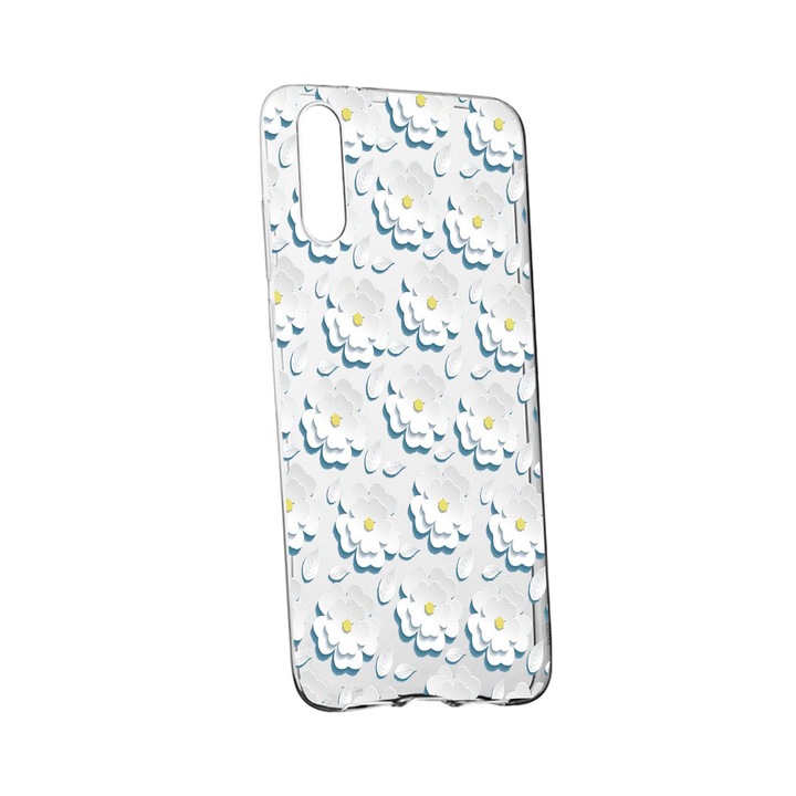 Husa Daisy - White Flower, pentru Samsung Galaxy A70 / Galaxy A70S, rezistenta la uzura, anti-alunecare, din silicon Premium, 683