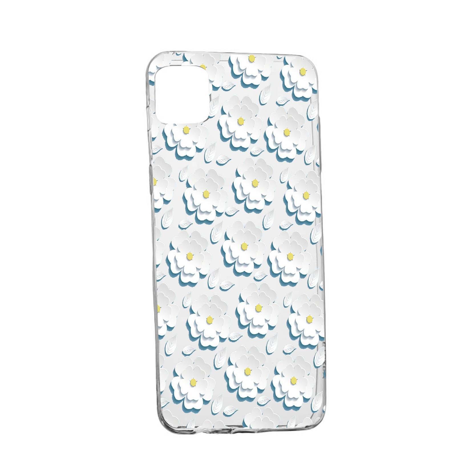 Husa Daisy - White Flower, pentru Apple iPhone 11 Pro, rezistenta la uzura, anti-alunecare, din silicon Premium, 683